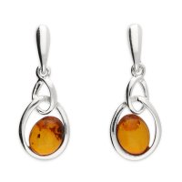 Guest and Philips - Amber Set, Sterling Silver - Dbl Hoop Drop Earrings H3747-B