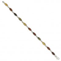 Guest and Philips - Amber Set, Sterling Silver - Amber Ovals Bracelet R6602-B