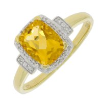 Guest and Philips - Diamond Set, Yellow Gold - White Gold - 9ct 3pt 8st D & 1st Cit Cush Cluster Ring, Size 9x7mm 09RIDG87908