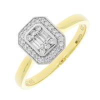 Guest and Philips - Diamond Set, Yellow Gold - White Gold - 9ct 25pt 31st D Bag Rnd Oct Head Ring 09RIDI80568