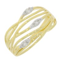 Guest and Philips - Diamond Set, Yellow Gold - White Gold - 9ct 10pt 9st D 3 Elipse 7 Row Wave Ring 09RIDI81876