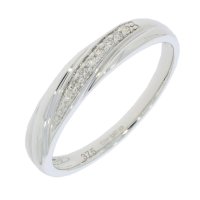 Guest and Philips - Diamond Set, White Gold - 9ct 6pt 8st Dia Pol & Pave 1 Row Elipse Ring 09RIDI81376