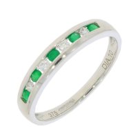 Guest and Philips - 9CT 0.10PTS DIAMOND, Emerald Set, White Gold - RING 09RIDG85549