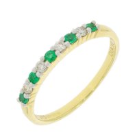 Guest and Philips - 0.10pts Diamond, Emerald Set, Yellow Gold - RING 09RIDG85557