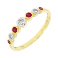 Guest and Philips - 0.10PTS DIAMOND, Ruby Set, Yellow Gold - RING 09RIDG85423