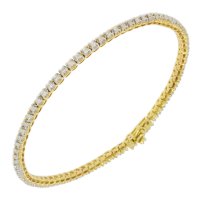Guest and Philips - Diamond Set, White Gold - Yellow Gold - 9ct 1ct 77st Dia HI I1 4 Claw Line Bracelet  09BRDI81208