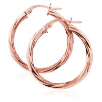 Guest and Philips - 9CT, Rose Gold TWISTED HOOP EARRINGS ER893