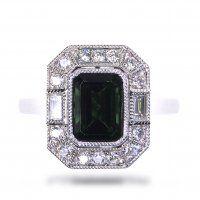 Guest and Philips - Tourmaline Set, White Gold - 18ct Cluster Ring, Size N TCAR2234-WG-GT