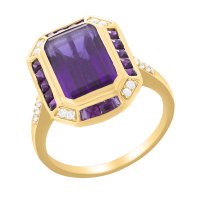 Guest and Philips - Amethyst Set, Yellow Gold - 9ct Ring, Size M TCRN406376-9K-AM-EM