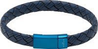 Unique - Leather - Stainless Steel - Bracelet, Size 21cm B477NV-21CM