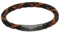 Unique - Leather - Stainless Steel - Bracelet, Size 21cm B545BD-21CM
