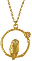 Alex Monroe - OWL, Moonstone Set, Yellow Gold Plated - Necklace BBN8-GP