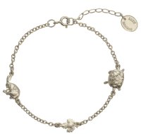 Alex Monroe - TORTOISE AND THE HARE IN LINE, Sterling Silver BRACELET FABB2-S