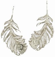 Alex Monroe - PEACOCK FEATHER, Sterling Silver HOOK EARRINGS PCE1-S