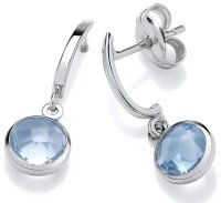 Guest and Philips - Topaz Set, White Gold - 9ct BT Drop Earrings GSE488-WBT