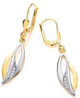 Guest and Philips - Diamond Set, Yellow Gold - White Gold - 9ct Drop Earrings GED1927