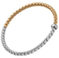Fope - EKA, Diamond Set, White Gold - Yellow Gold - D 0.01ct 18ct Bracelet, Size M 01M01B2_BB_2_XBX_00M