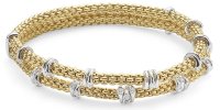Fope - PRIMA, Diamond Set, White Gold - Yellow Gold - D 0.37ct 18ct Bracelet, Size M 74908BX_BB_2_XBX_00M