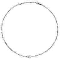 Fope - EKA, Diamond Set, White Gold - D 0.18ct 18ct Rope Necklace, Size 45cm 73101C3_PB_B_RRR_045