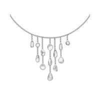 Dower and Hall - Pebble, Sterling Silver Drop Necklace - PEBN4-S-18
