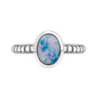 Dower and Hall - Dotty, Opal Set, Sterling Silver - Ring, Size M - TWR58-S-OPAL-M