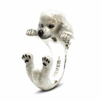 Dog Fever - Enamel - Sterling Silver - Poodle Ring, Size S - DFANESMACLA00045-S