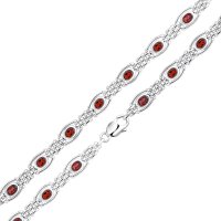 Guest and Philips - Sterling Silver - Garnet Gate Bracelet, Size 7.5" 20-70-090-7-5