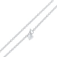 Guest and Philips - Sterling Silver - Cable Chain T Bar Heart Necklace, Size 18" 20-02-702-18TH