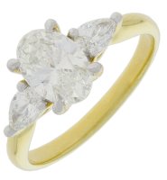 Guest and Philips - Lab Grown Diamond Set, Yellow Gold - White Gold - 9ct LG 1.5ct 3st Ring, Size N 09RIDI96710