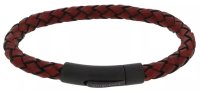 Unique - Leather - Stainless Steel - Bracelet, Size 19cm B513ARE-19CM