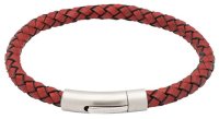 Unique - Leather - Stainless Steel - Bracelet, Size 19cm B400ARE-19CM
