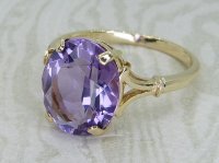 Antique Guest and Philips - Amethyst Set, Yellow Gold - Single Stone Ring R5977