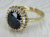 Antique Guest and Philips - Sapphire Set, Yellow Gold - Cluster Ring R5989