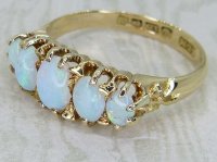 Antique Guest and Philips - Opal Set, Yellow Gold - Five Stone Ring R5991