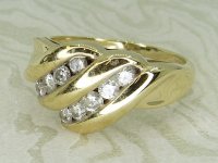 Antique Guest and Philips - Diamond Set, Yellow Gold - Two Row Cluster Ring R5996