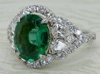 Antique Guest and Philips - Emerald Set, White Gold - Cluster Ring R6001