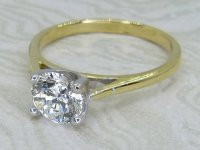 Antique Guest and Philips - Diamond Set, Yellow Gold - White Gold - Single Stone Ring R6005