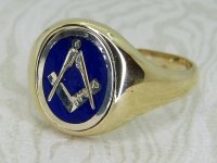 Antique Guest and Philips - Yellow Gold Masonic Signet Ring R6007