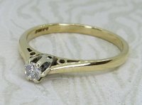 Antique Guest and Philips - Diamond Set, Yellow Gold - White Gold - Single Stone Ring R6012