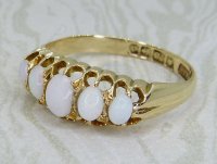 Antique Guest and Philips - Opal Set, Yellow Gold - 5 Stone Ring R6013