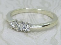 Antique Guest and Philips - Diamond Set, White Gold - Three Stone Ring R6014