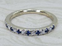 Antique Guest and Philips - Sapphire Set, White Gold - Half Eternity Ring R6022
