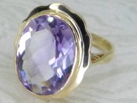 Antique Guest and Philips - Amethyst Set, Yellow Gold - Single Stone Ring R6027