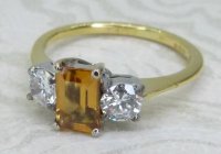 Antique Guest and Philips - Topaz Set, Yellow Gold - White Gold - Three Stone Ring R6034