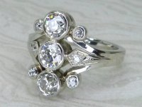 Antique Guest and Philips - Diamond Set, White Gold - Three Stone Ring R6039