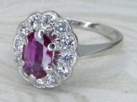 Antique Guest and Philips - Ruby Set, Platinum - Cluster Ring R6041