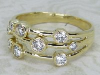 Antique Guest and Philips - Diamond Set, Yellow Gold - Nine Stone Cluster Ring R6048