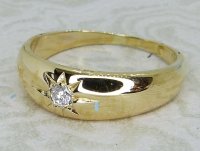 Antique Guest and Philips - Diamond Set, Yellow Gold - Single Stone Ring R6053