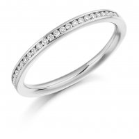 Guest and Philips - 9ct White Gold and Diamond Half Eternity Ring Size M - HET1045