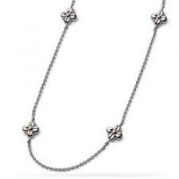Kit Heath - Blossom Flyte, Sterling Silver - Rhodium Plated - Honey Flower Necklace, Size 16" 90343GRP